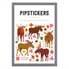 Whimsical moose stickers with floral crowns and foil accents