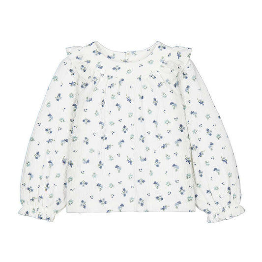 Floral-patterned blouse on a white background
