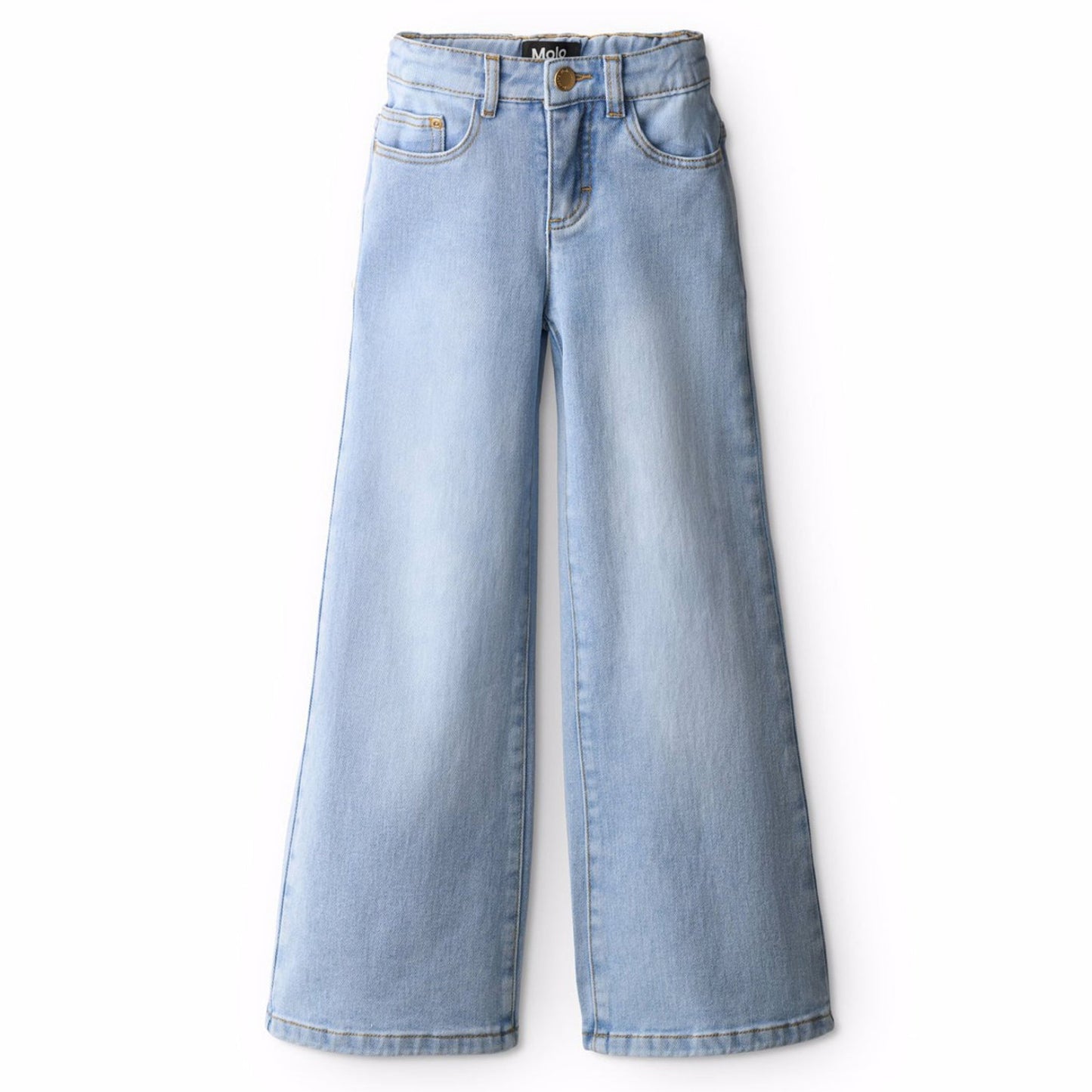Light blue jeans on a white background