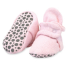 Zutano Baby Pink Cozie Fleece Gripper Booties