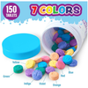 Colorful fizzy bath tablets for creative kids' play