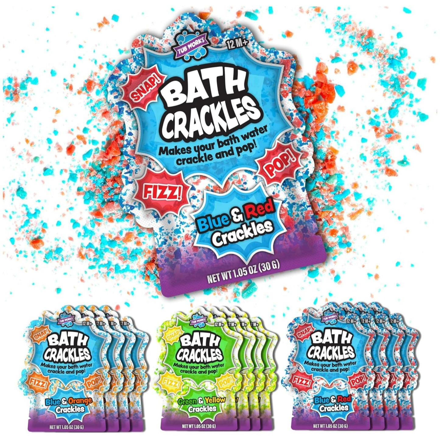 Colorful Bath Crackles crystal pouches in assorted combinations