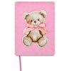 Furry journal with bow and colorful lined pages