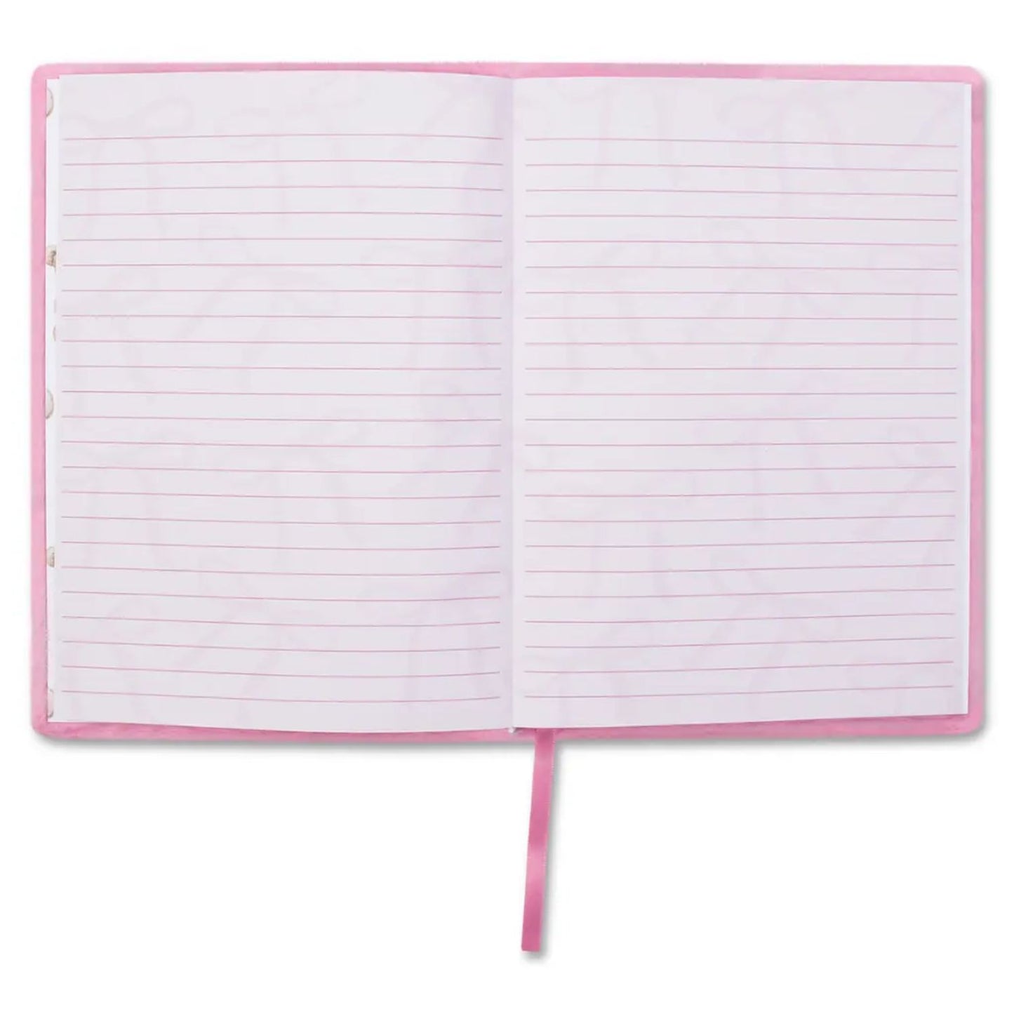 Furry journal with bow and colorful lined pages