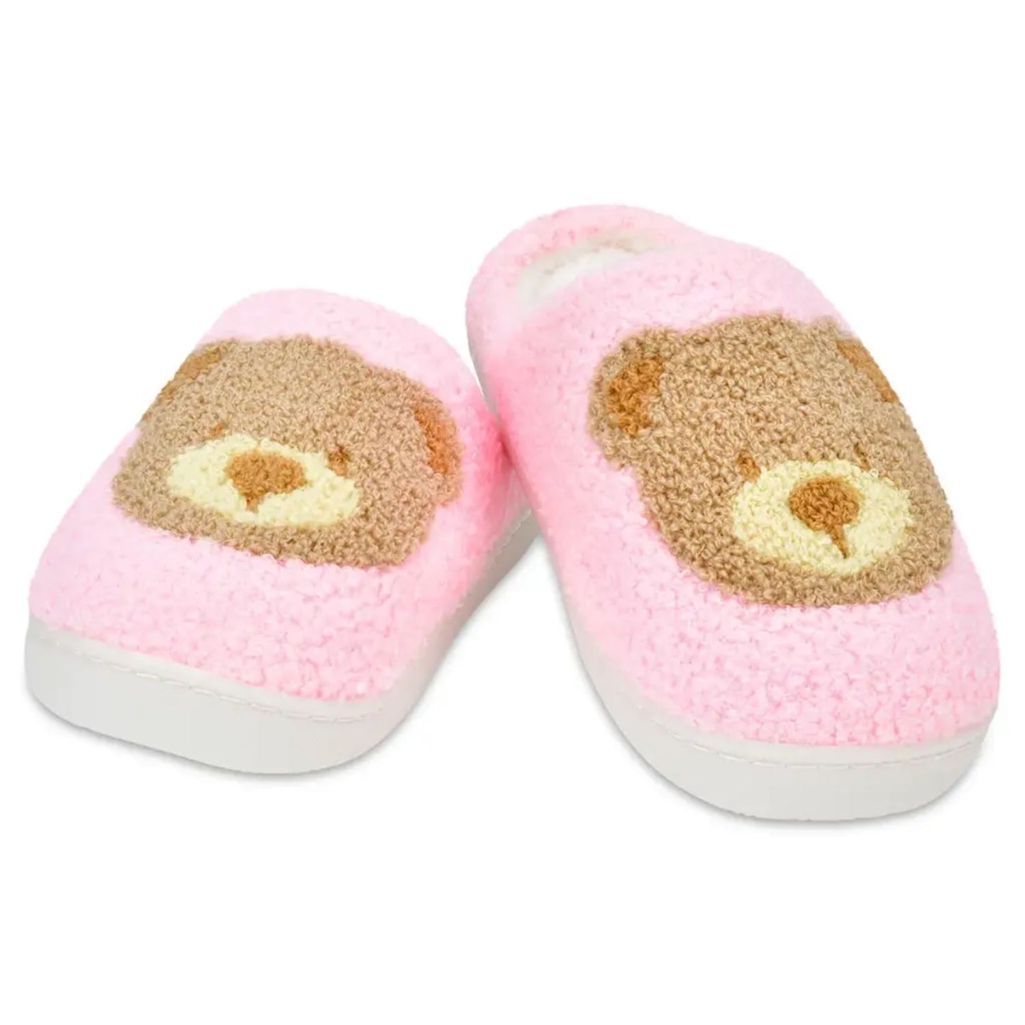 Cozy teddy bear slippers with skid-resistant soles