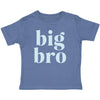 Blue tee with text Big Bro in lighter blue ink