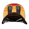 Kids brown flat bill hat with bold bison design