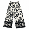 Black and white patterned pants on a white background