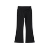 Black athletic pants hanging flat 