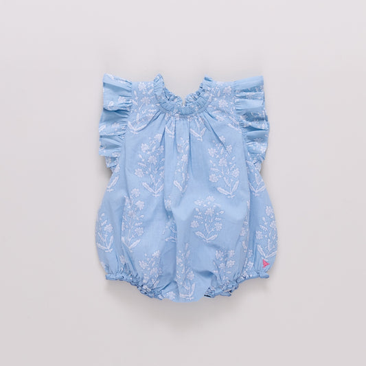 Light blue baby bubble with floral pattern 