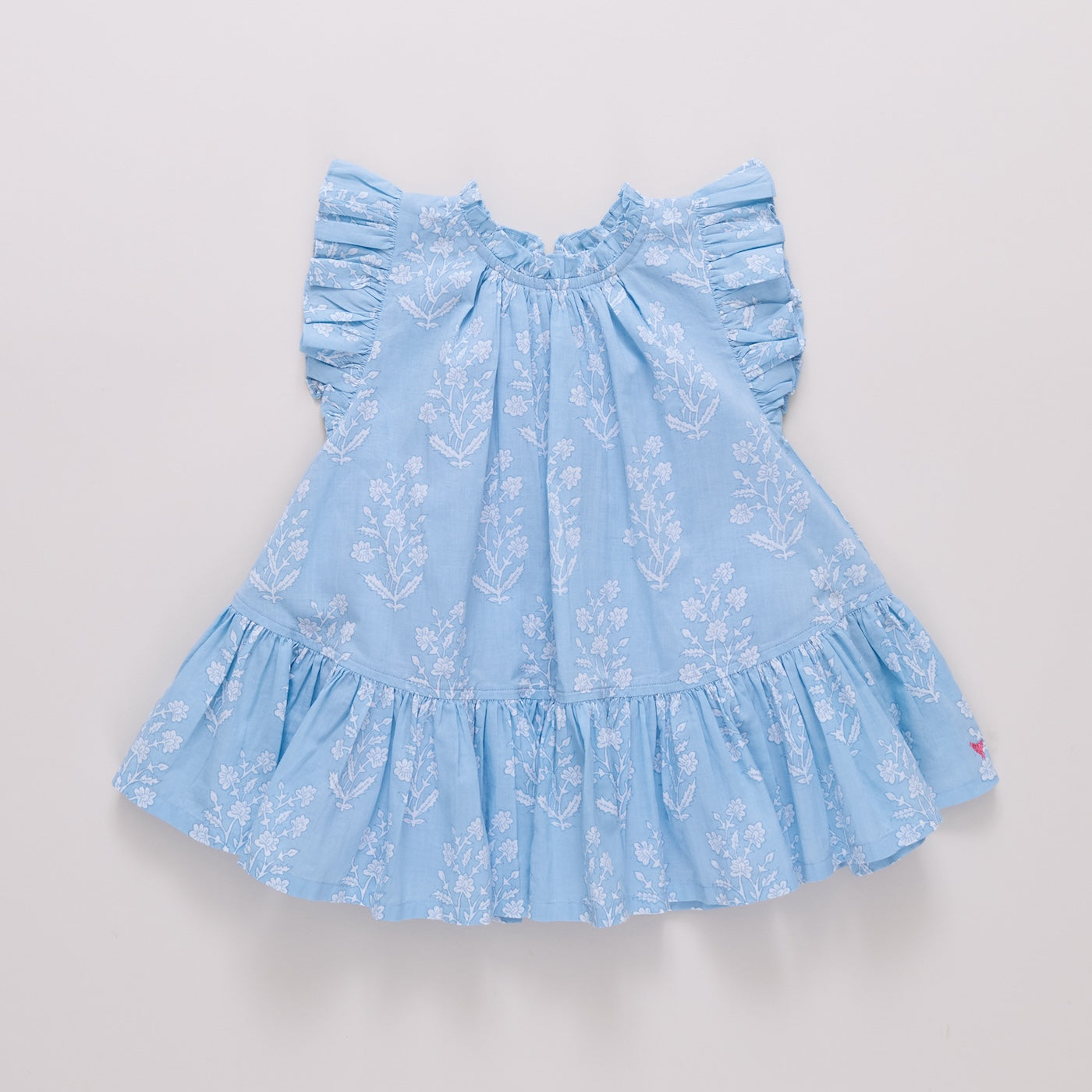 Light blue dress with floral pattern
