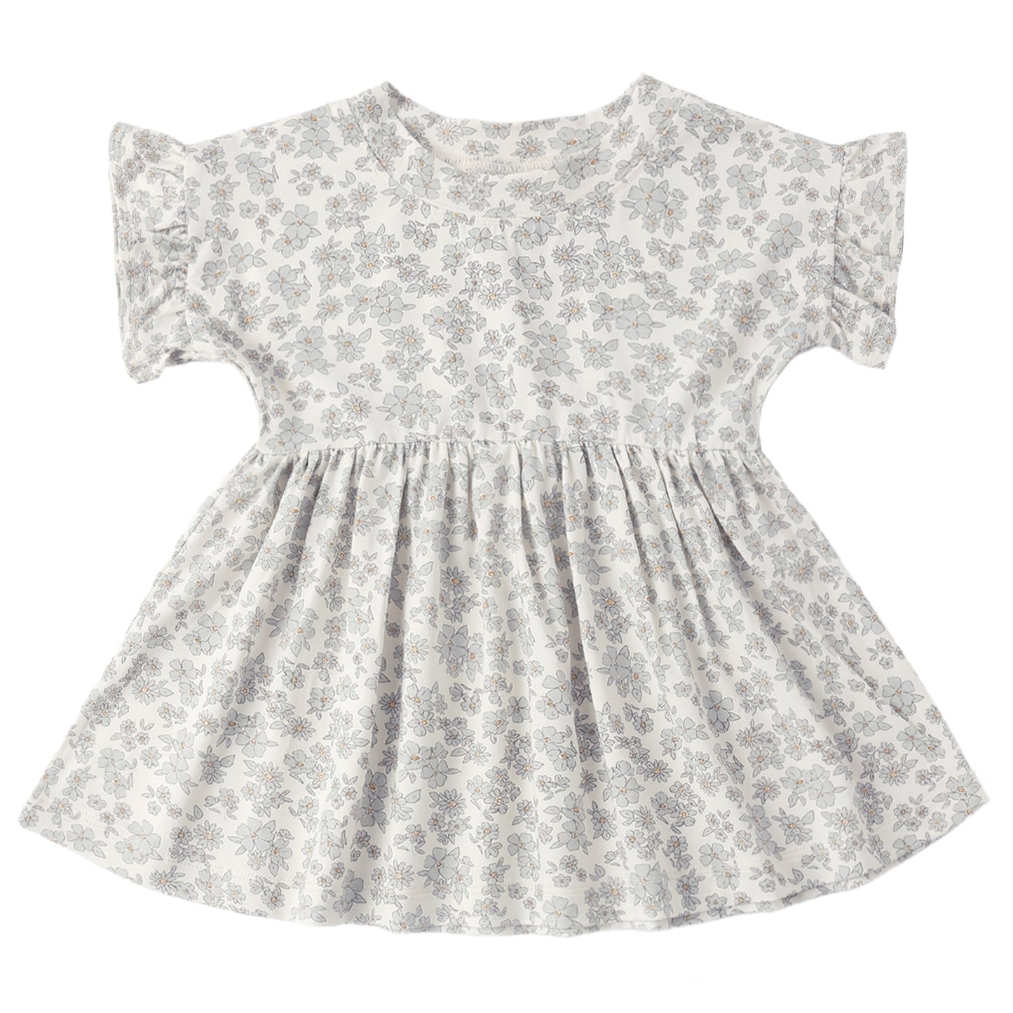 Floral patterned dress with short sleeve