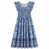 Blue floral dress on a white background
