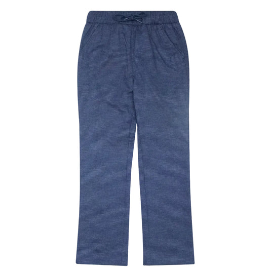 Blue checkered pants on a white background