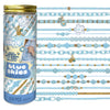 Jar of blue beads for jewelry making