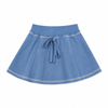 Blue skirt with white trim on a white background