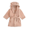 Pink children's robe with hood on a white background