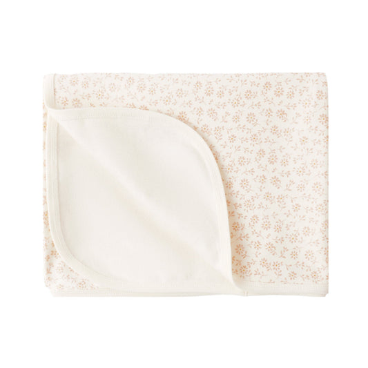 Baby swaddle blanket with pink floral pattern 