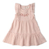Pink dress with floral embroidery 