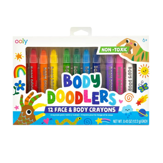 Temporary face and body crayons for creativity