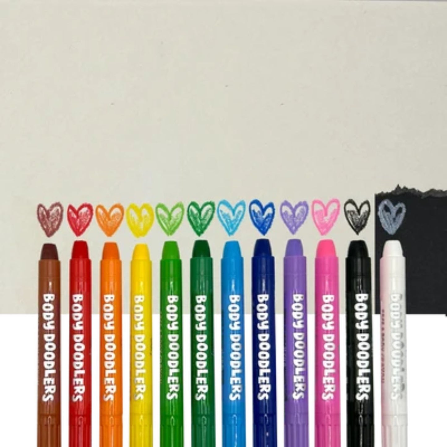 Temporary face and body crayons for creativity