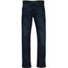 Dark blue jeans on a white background