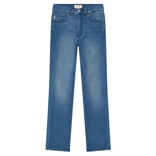 Blue jeans on a white background