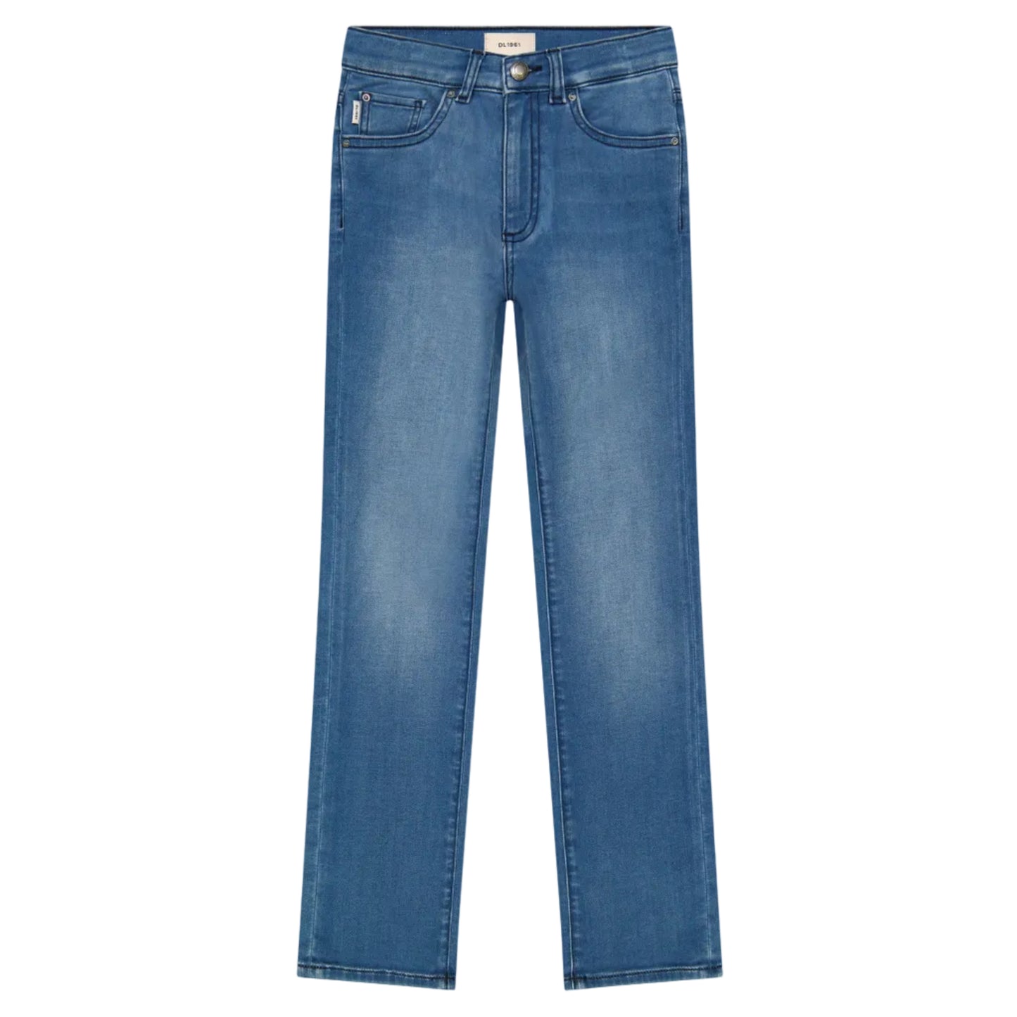 Blue jeans on a white background
