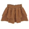 Brown tiered skirt on a white background