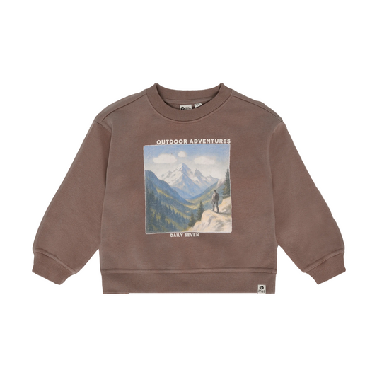 Brown Mountain Sweatshirt in Almond Brown, front view