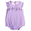 Purple ruffle bubble with light pink flower all over print