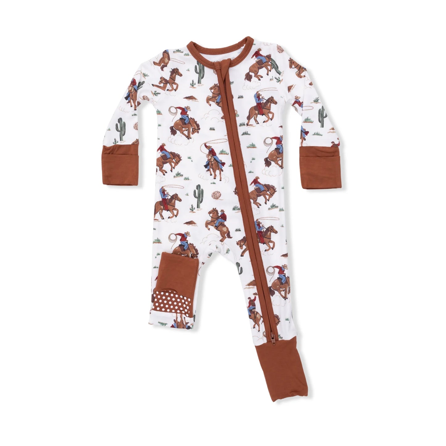 Baby romper with cowboy print 