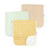 Three baby burp cloths with smiley and checkerboard prints