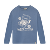 Busy Snacking Tee in Ash Blue, front view