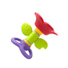 Colorful flower shaped teether on white background