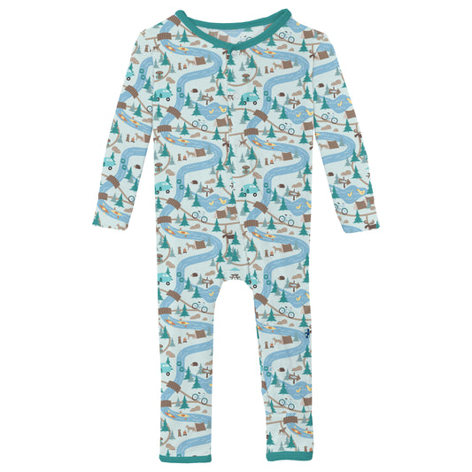 Campground Map Zip Flip Romper