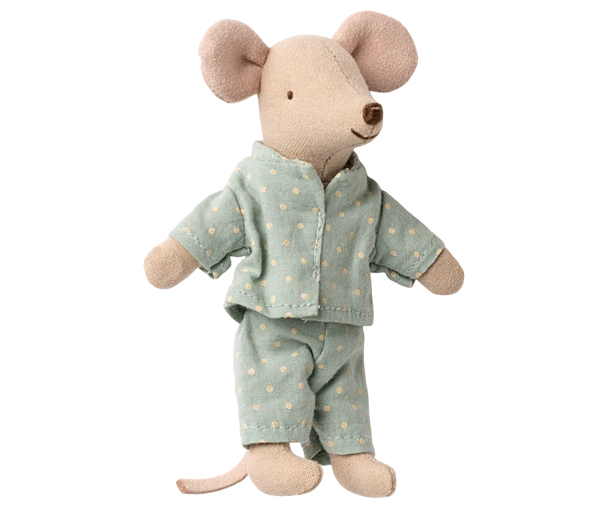 Little Brother Mouse-Lt Blue Dot PJ