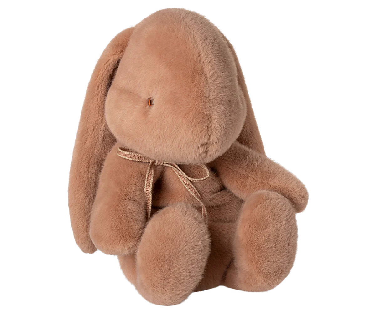 Vintage Rose plush bunny toy with a bow on a white background