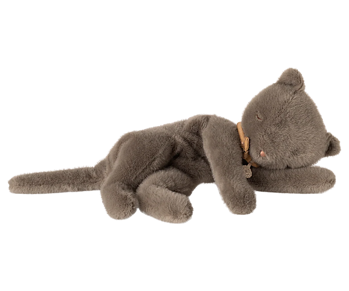 Grey Sleeping Plush Medium Kitten