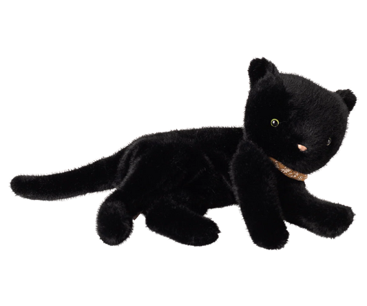 Black Sleeping Plush Medium Kitten