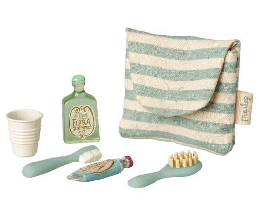 Toothbrush Set in Bag-Blue Stripe