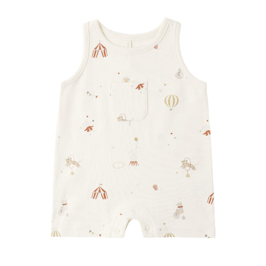 Baby tank romper with a carnival pattern 