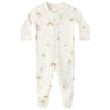Baby zip footie with animal carnival print 