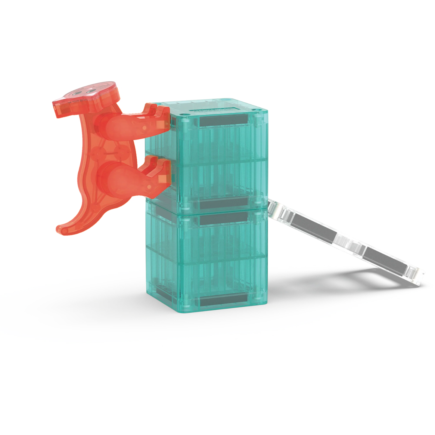 Colorful magnetic cat tree building set with cat figure