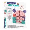 Colorful magnetic cat tree building set with cat figure