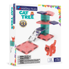 Colorful magnetic cat tree building set with cat figure