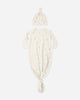 Celestial Gown + Hat flat lay - Quincy Mae organic cotton knotted baby gown and hat set, celestial print