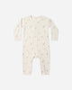 Celestial Ribbed Romper flat lay - Quincy Mae organic cotton ribbed jumpsuit, celestial print
