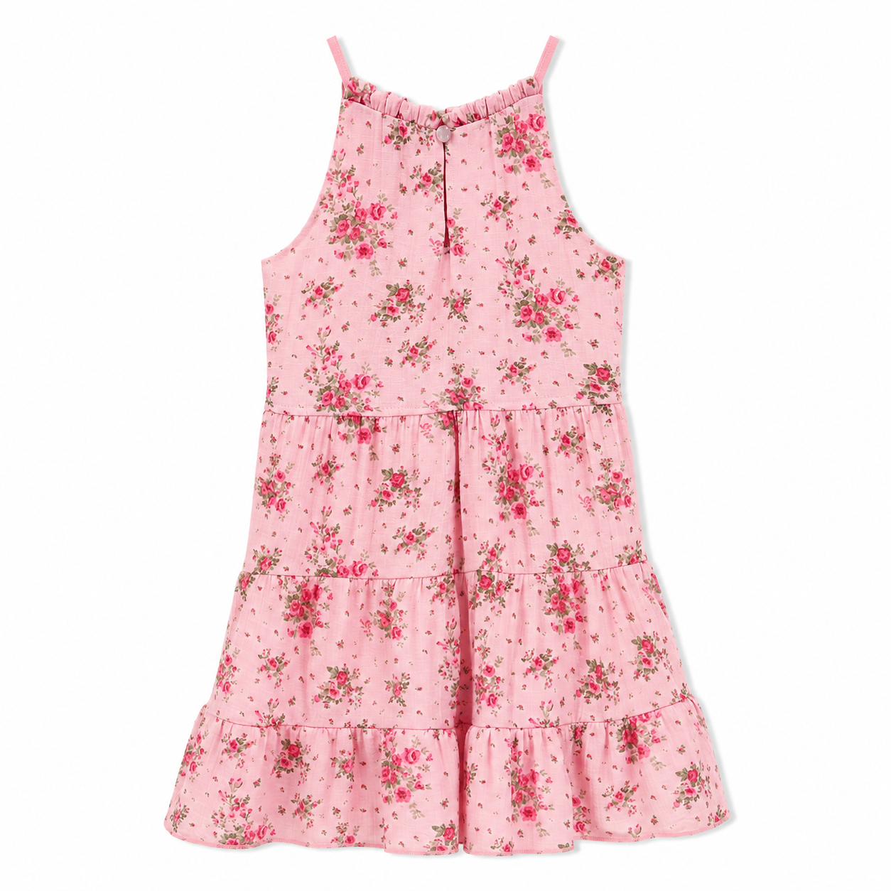 Pink Floral Halter Dress