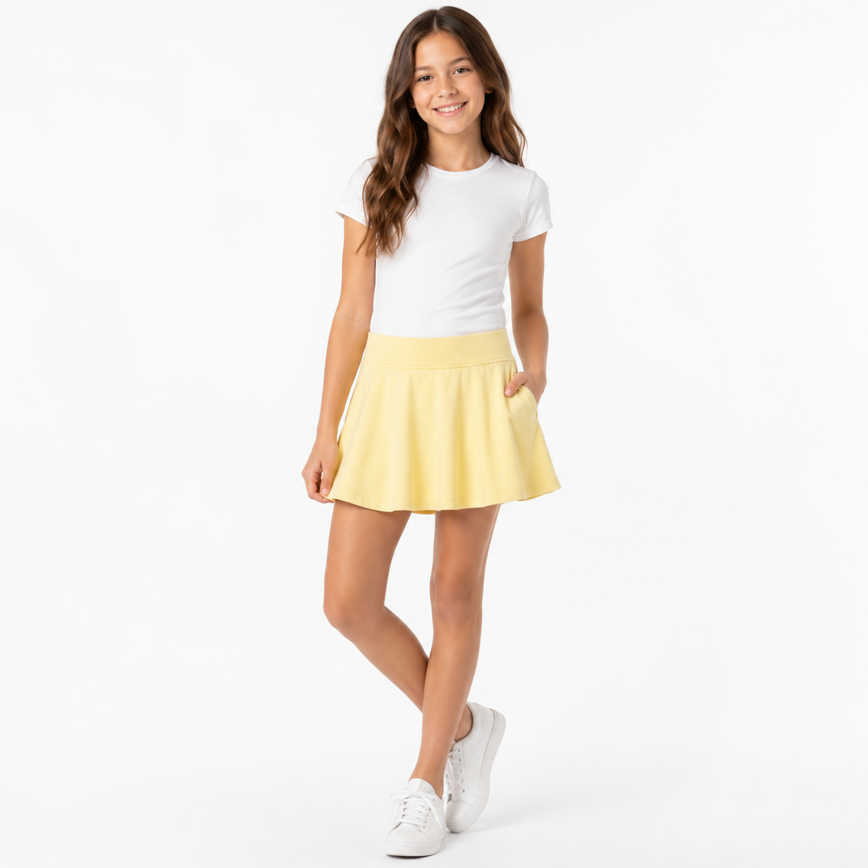 Lemon French Terry Skort